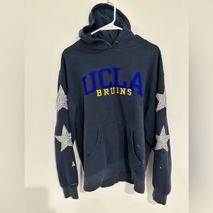 Custom Blue “Furst Of A Kind” UCLA Bruins hoodie with stitched star embroidery